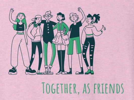 together, as friends